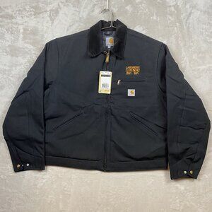 Carhartt Mens Black Corduroy Collar Jacket LiUNA 261 S.F. Size L Made In USA